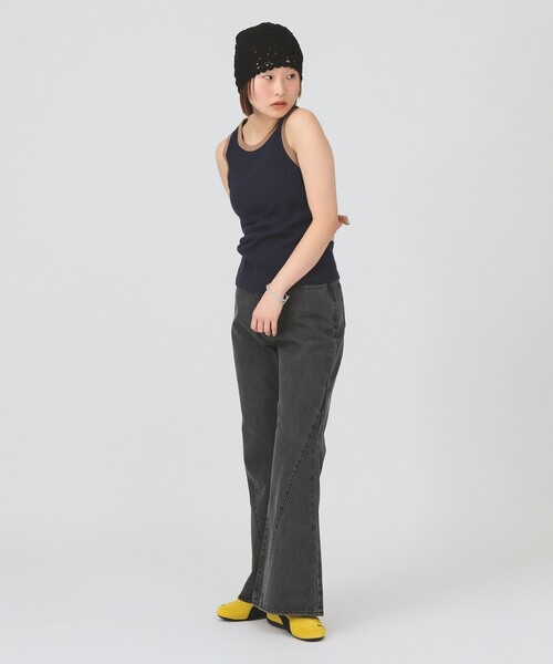 Ray BEAMS(レイビームス)の「リブ リンガー タンクトップ(タンクトップ・レディース・ナチュラル/ワイン/ネイビー・ONE SIZE)」の9枚目の写真