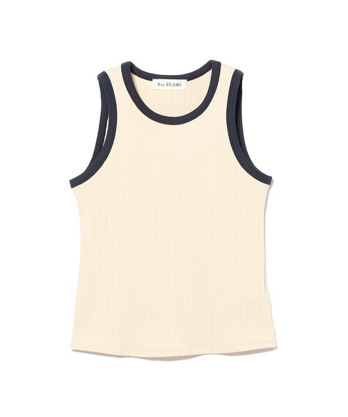 Ray BEAMS(レイビームス)の「リブ リンガー タンクトップ(タンクトップ・レディース・ナチュラル/ワイン/ネイビー・ONE SIZE)」の12枚目の写真