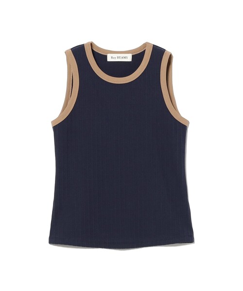 Ray BEAMS(レイビームス)の「リブ リンガー タンクトップ(タンクトップ・レディース・ナチュラル/ワイン/ネイビー・ONE SIZE)」の21枚目の写真