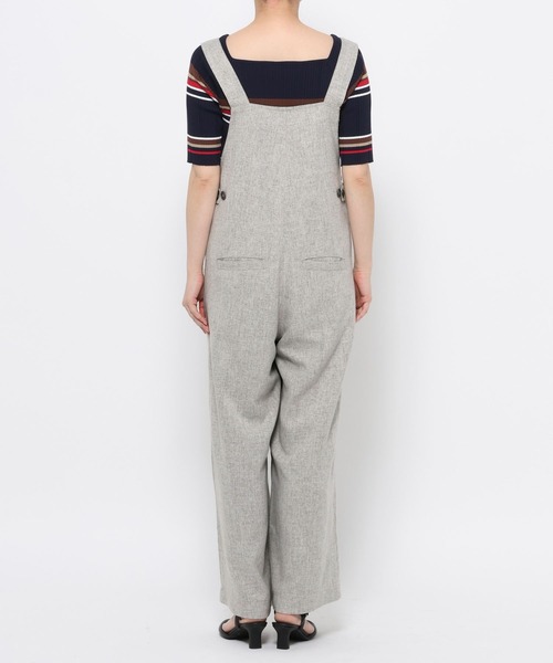 mysty woman（ミスティウーマン）の「リネンライクサロペット 678991（サロペット/オーバーオール・レディース・ブラック/グレー・FREE）」の9枚目の写真