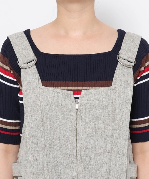 mysty woman（ミスティウーマン）の「リネンライクサロペット 678991（サロペット/オーバーオール・レディース・ブラック/グレー・FREE）」の10枚目の写真