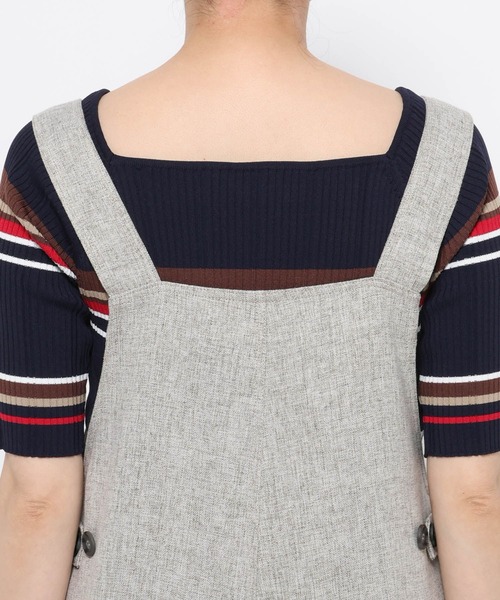 mysty woman（ミスティウーマン）の「リネンライクサロペット 678991（サロペット/オーバーオール・レディース・ブラック/グレー・FREE）」の15枚目の写真