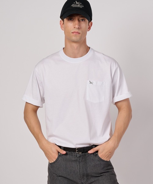 Eddie Bauer（エディーバウアー）の「ワンポイント刺しゅう ポケット Tシャツ（Tシャツ/カットソー・メンズ・オレンジ/ホワイト/ブラック/イエロー/ネイビー/セージグリーン・S/L/M/XXL/XL）」の2枚目の写真