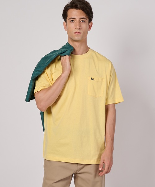 Eddie Bauer（エディーバウアー）の「ワンポイント刺しゅう ポケット Tシャツ（Tシャツ/カットソー・メンズ・オレンジ/ホワイト/ブラック/イエロー/ネイビー/セージグリーン・S/L/M/XXL/XL）」の5枚目の写真