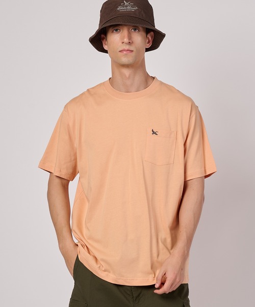 Eddie Bauer（エディーバウアー）の「ワンポイント刺しゅう ポケット Tシャツ（Tシャツ/カットソー・メンズ・オレンジ/ホワイト/ブラック/イエロー/ネイビー/セージグリーン・S/L/M/XXL/XL）」の6枚目の写真
