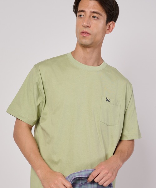 Eddie Bauer（エディーバウアー）の「ワンポイント刺しゅう ポケット Tシャツ（Tシャツ/カットソー・メンズ・オレンジ/ホワイト/ブラック/イエロー/ネイビー/セージグリーン・S/L/M/XXL/XL）」の13枚目の写真