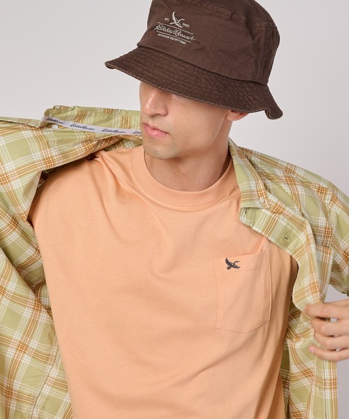 Eddie Bauer（エディーバウアー）の「ワンポイント刺しゅう ポケット Tシャツ（Tシャツ/カットソー・メンズ・オレンジ/ホワイト/ブラック/イエロー/ネイビー/セージグリーン・S/L/M/XXL/XL）」の19枚目の写真