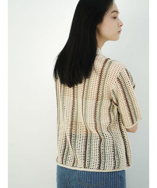 FIKA.(フィーカ)の「Crochet knit polo(カーディガン/ボレロ・レディース・ブラウン/チャコール/オフホワイト・FREE)」の7枚目の写真
