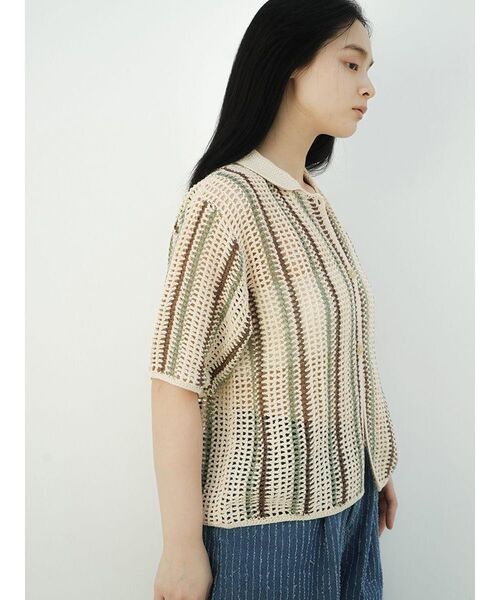 FIKA.(フィーカ)の「Crochet knit polo(カーディガン/ボレロ・レディース・ブラウン/チャコール/オフホワイト・FREE)」の8枚目の写真