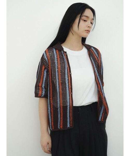 FIKA.(フィーカ)の「Crochet knit polo(カーディガン/ボレロ・レディース・ブラウン/チャコール/オフホワイト・FREE)」の13枚目の写真