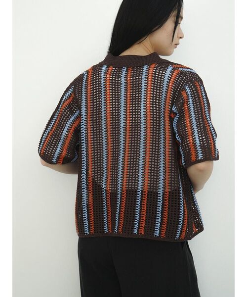 FIKA.(フィーカ)の「Crochet knit polo(カーディガン/ボレロ・レディース・ブラウン/チャコール/オフホワイト・FREE)」の15枚目の写真