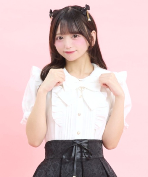 Secret Honey(シークレットハニー)の「レース襟ピンタックブラウス(シャツ/ブラウス・レディース・ブラック/オフホワイト/ピンク・MEDIUM)」の3枚目の写真