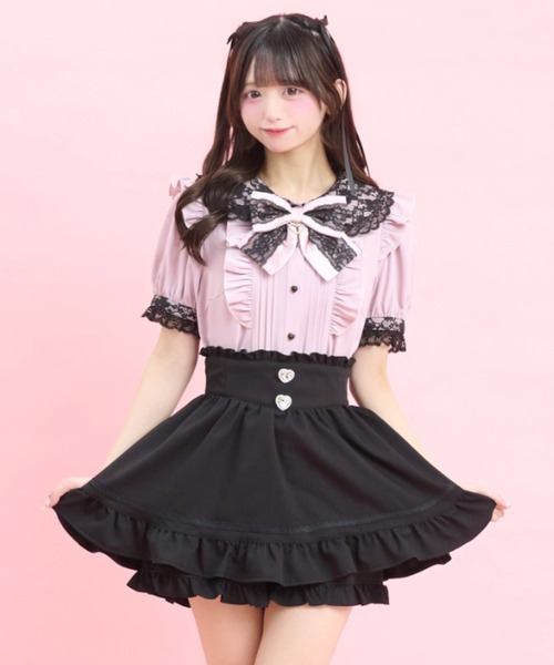 Secret Honey(シークレットハニー)の「レース襟ピンタックブラウス(シャツ/ブラウス・レディース・ブラック/オフホワイト/ピンク・MEDIUM)」の17枚目の写真