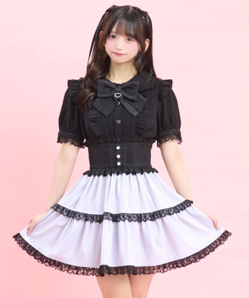 Secret Honey(シークレットハニー)の「レース襟ピンタックブラウス(シャツ/ブラウス・レディース・ブラック/オフホワイト/ピンク・MEDIUM)」の7枚目の写真