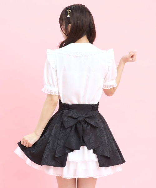 Secret Honey(シークレットハニー)の「レース襟ピンタックブラウス(シャツ/ブラウス・レディース・ブラック/オフホワイト/ピンク・MEDIUM)」の8枚目の写真