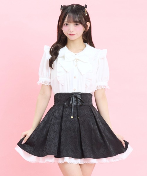 Secret Honey(シークレットハニー)の「レース襟ピンタックブラウス(シャツ/ブラウス・レディース・ブラック/オフホワイト/ピンク・MEDIUM)」の9枚目の写真