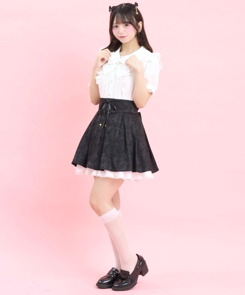 Secret Honey(シークレットハニー)の「レース襟ピンタックブラウス(シャツ/ブラウス・レディース・ブラック/オフホワイト/ピンク・MEDIUM)」の10枚目の写真