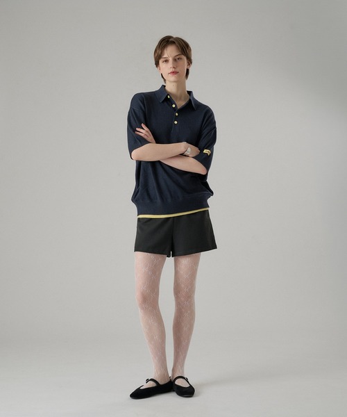 ONCILY(オンシェリー)の「LAYERED COLOR BOTTON KNIT POLO / レイヤードカラーボタンニットポロ(ポロシャツ・メンズ・ネイビー/グレー系その他/ライトブルー/チャコールグレー・SMALL/MEDIUM/LARGE)」の8枚目の写真