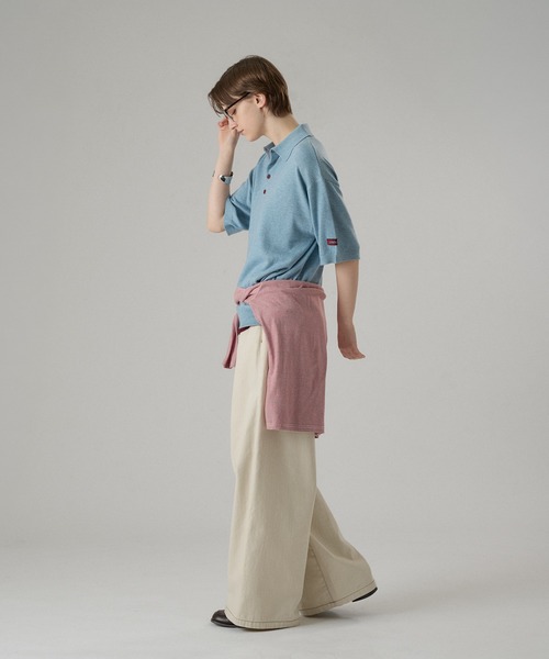 ONCILY(オンシェリー)の「LAYERED COLOR BOTTON KNIT POLO / レイヤードカラーボタンニットポロ(ポロシャツ・メンズ・ネイビー/グレー系その他/ライトブルー/チャコールグレー・SMALL/MEDIUM/LARGE)」の21枚目の写真