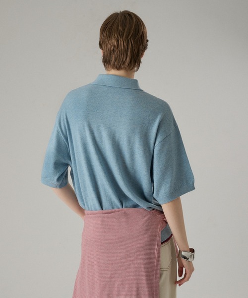 ONCILY(オンシェリー)の「LAYERED COLOR BOTTON KNIT POLO / レイヤードカラーボタンニットポロ(ポロシャツ・メンズ・ネイビー/グレー系その他/ライトブルー/チャコールグレー・SMALL/MEDIUM/LARGE)」の15枚目の写真
