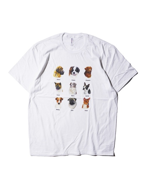 JERZEES(ジャージーズ)の「JERZEES ジャージーズ / "9 DOGS"SS TEE(Tシャツ/カットソー・メンズ・ホワイト/ブラック・MEDIUM/LARGE/X-LARGE)」の1枚目の写真