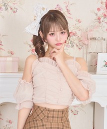 オフショルチュールトップス