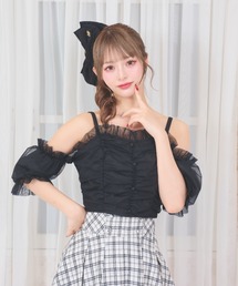 オフショルチュールトップス