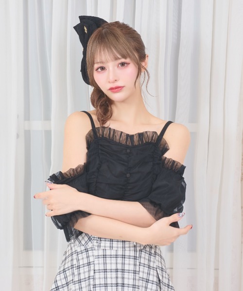LAFARY（ラファリー）の「オフショルチュールトップス（その他トップス・レディース・ベージュ/ブラック/ピンク・FREE）」の12枚目の写真