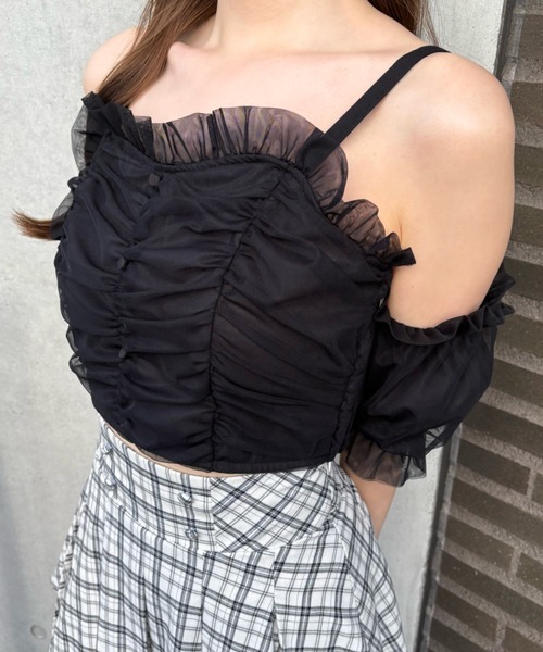 LAFARY（ラファリー）の「オフショルチュールトップス（その他トップス・レディース・ベージュ/ブラック/ピンク・FREE）」の20枚目の写真