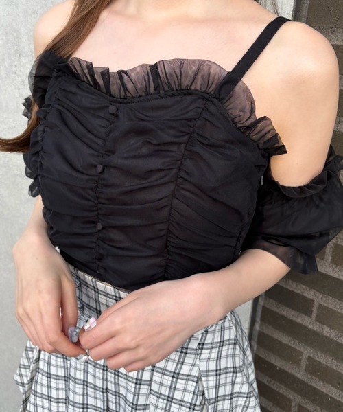 LAFARY（ラファリー）の「オフショルチュールトップス（その他トップス・レディース・ベージュ/ブラック/ピンク・FREE）」の21枚目の写真
