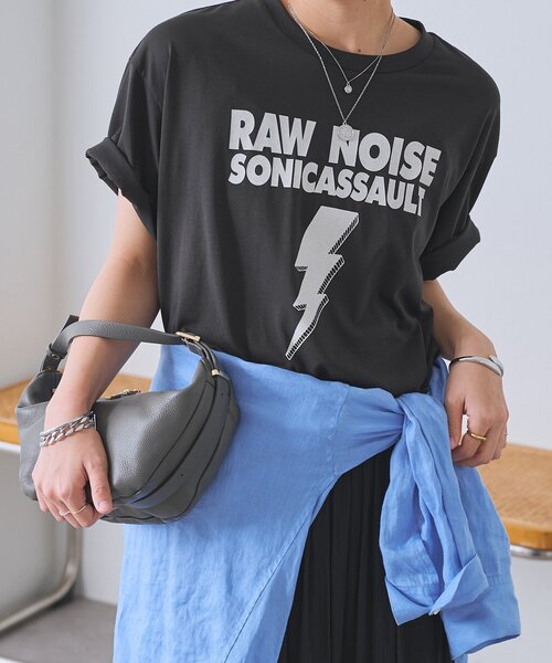 RIVE DROITE(リヴドロワ)の「【接触冷感】アソートロゴTee(Tシャツ/カットソー・レディース・チャコールグレー/ライトベージュ/ホワイト・FREE)」の1枚目の写真