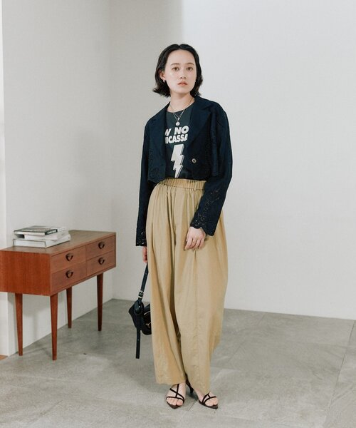 RIVE DROITE(リヴドロワ)の「【接触冷感】アソートロゴTee(Tシャツ/カットソー・レディース・チャコールグレー/ライトベージュ/ホワイト・FREE)」の10枚目の写真