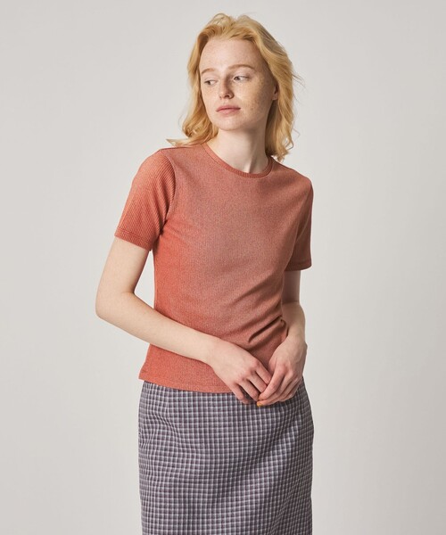 Steven Alan(スティーブンアラン)の「<Steven Alan>リブ ハーフスリーブ プルオーバー(Tシャツ/カットソー・レディース・オフホワイト/ライム/レッド/ブラック・FREE)」の4枚目の写真