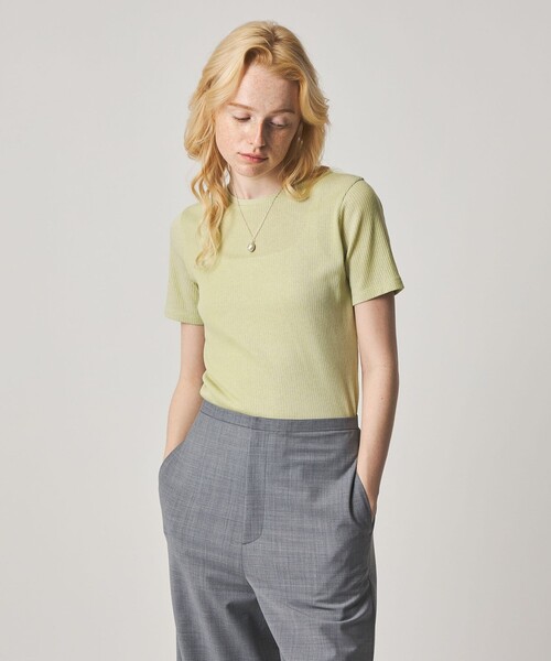 Steven Alan(スティーブンアラン)の「<Steven Alan>リブ ハーフスリーブ プルオーバー(Tシャツ/カットソー・レディース・オフホワイト/ライム/レッド/ブラック・FREE)」の3枚目の写真