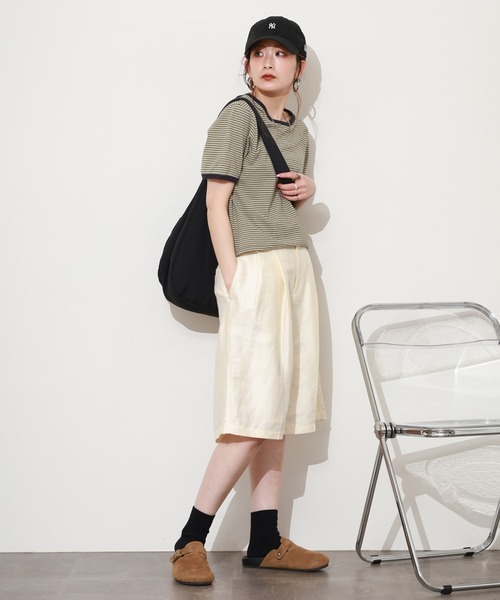 FUNALIVE(ファンアライブ)の「Gready Brilliant LiスラブHWハーフパンツ(その他パンツ・レディース・アイボリー/ブラック・M(38))」の17枚目の写真