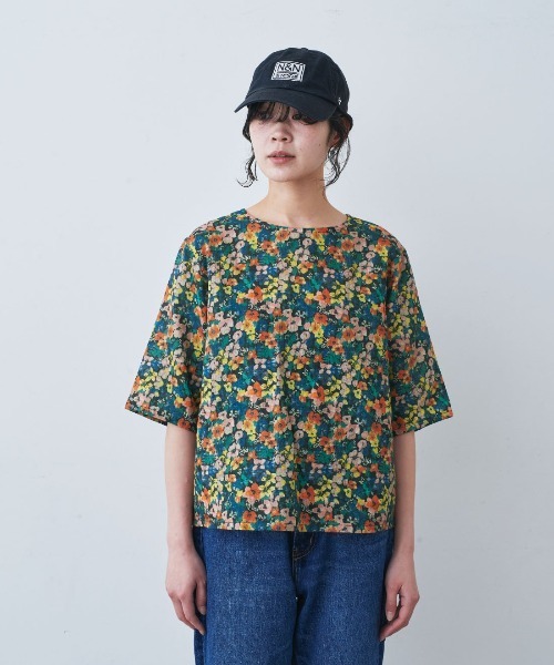 mensha!(メンシャ)の「mensha! ヴィンテージライクな 花柄ガーゼTブラウス(シャツ/ブラウス・レディース・ブルー系その他/ブラック系その他/ホワイト系その他・M/L/LL/3L)」の6枚目の写真