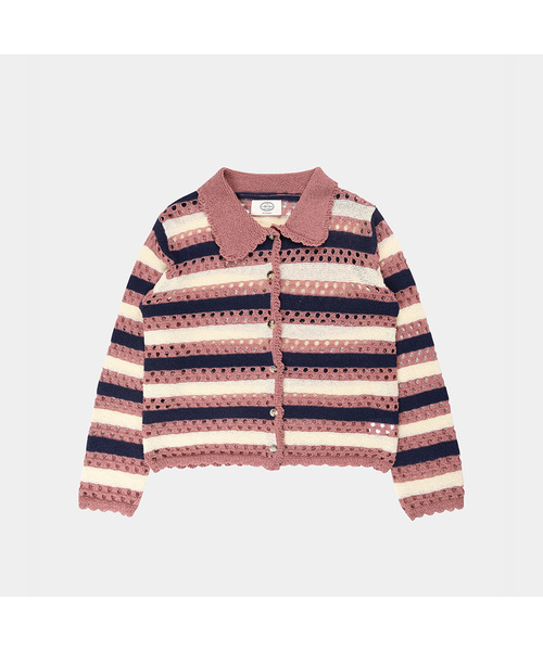 PIGMENT(ピグメント)の「スカラップスカシカラーガーディガン (TDCD260153)(カーディガン/ボレロ・レディース・ミント/ブラウン/アイボリー・FREE)」の2枚目の写真