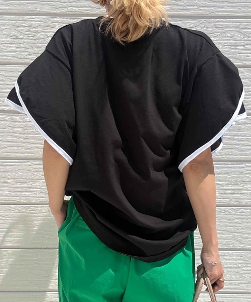 Q(キュー)の「フリージアTシャツ(Tシャツ/カットソー・レディース・ブラック/アイボリー・MEDIUM)」の20枚目の写真