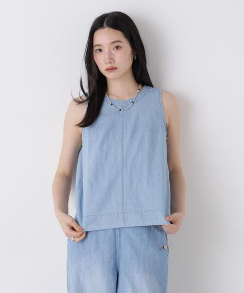 Healthy denim(ヘルシーデニム)の「Healthy DENIM/Breezy Coconuts(セットアップ可)(シャツ/ブラウス・レディース・ブルー/ライトブルー・1/0)」の1枚目の写真
