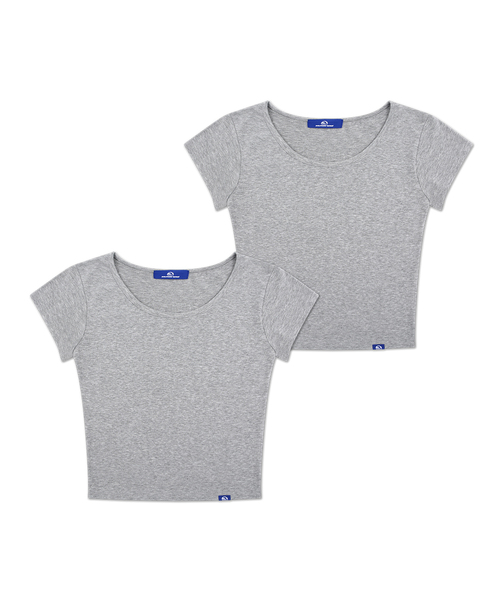 DOLPHIN WAVE APPAREL（ドルフィンウェーブアパレル）の「[2パック] ドルフィンウィメンズ スクープネック キャップスリーブ 半袖Tシャツ（Tシャツ/カットソー・レディース・ブラック×グレー/ライトグレー/ホワイト×ブラック/アイボリー/ホワイト×グレー/ブラック×ブラック・FREE）」の6枚目の写真