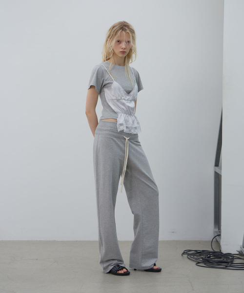 LCDC TM(エルシーディーシーティーエム)の「DOUBLE WAIST JERSEY PANTS (MELANGE GREY)(スウェットパンツ・レディース・その他・MEDIUM/SMALL)」の9枚目の写真