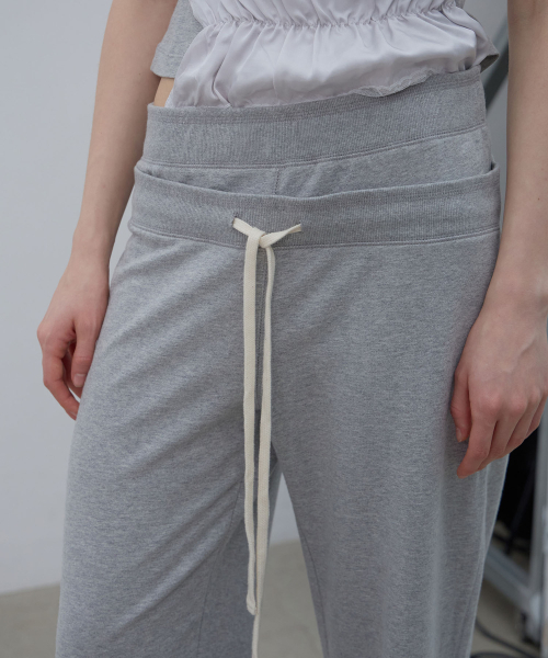 LCDC TM(エルシーディーシーティーエム)の「DOUBLE WAIST JERSEY PANTS (MELANGE GREY)(スウェットパンツ・レディース・その他・MEDIUM/SMALL)」の6枚目の写真