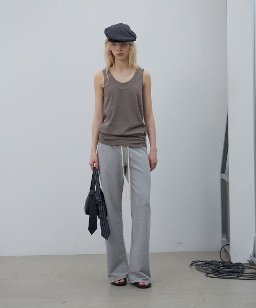 LCDC TM(エルシーディーシーティーエム)の「DOUBLE WAIST JERSEY PANTS (MELANGE GREY)(スウェットパンツ・レディース・その他・MEDIUM/SMALL)」の5枚目の写真