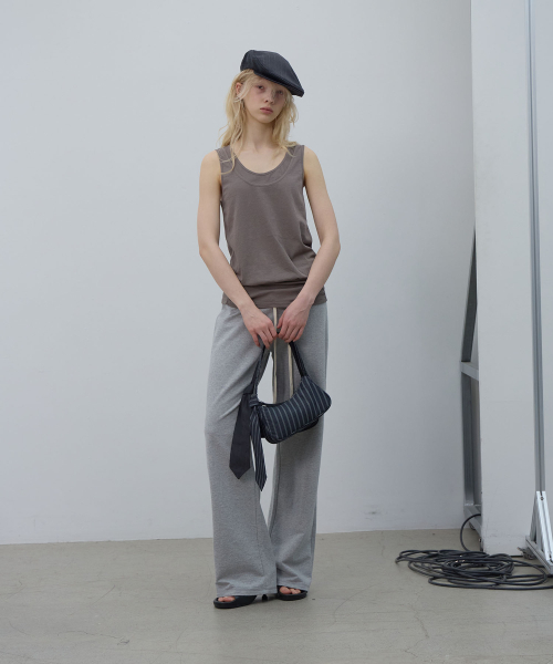 LCDC TM(エルシーディーシーティーエム)の「DOUBLE WAIST JERSEY PANTS (MELANGE GREY)(スウェットパンツ・レディース・その他・MEDIUM/SMALL)」の4枚目の写真