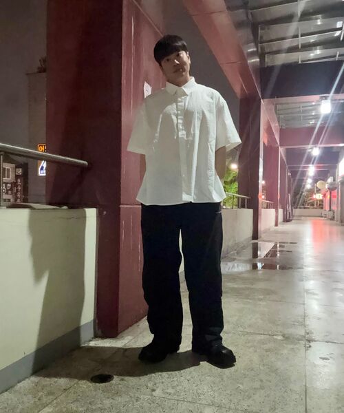 PRAIRIE(KR)（プレーリー）の「ドビーストライプ クロップド半袖シャツ (IVORY)（シャツ/ブラウス・メンズ・アイボリー・MEDIUM/LARGE）」の8枚目の写真