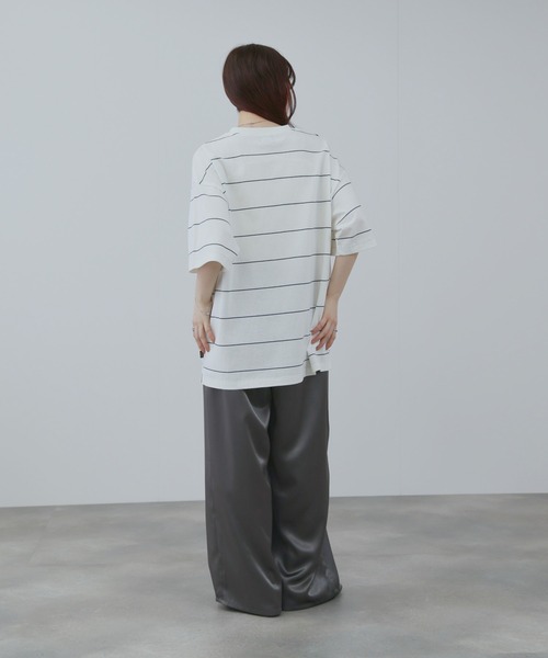 Dickies（ディッキーズ）の「【GENUINE Dickies / ジェニュインディッキーズ】綿100％ ワンポイントワッペン ボーダーTシャツ（Tシャツ/カットソー・メンズ・ブラウン系/ホワイト系・M/XL/L）」の6枚目の写真