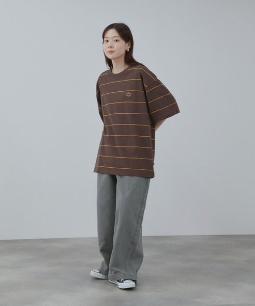 Dickies（ディッキーズ）の「【GENUINE Dickies / ジェニュインディッキーズ】綿100％ ワンポイントワッペン ボーダーTシャツ（Tシャツ/カットソー・メンズ・ブラウン系/ホワイト系・M/XL/L）」の10枚目の写真