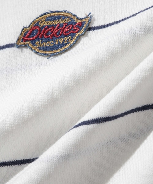 Dickies（ディッキーズ）の「【GENUINE Dickies / ジェニュインディッキーズ】綿100％ ワンポイントワッペン ボーダーTシャツ（Tシャツ/カットソー・メンズ・ブラウン系/ホワイト系・M/XL/L）」の17枚目の写真