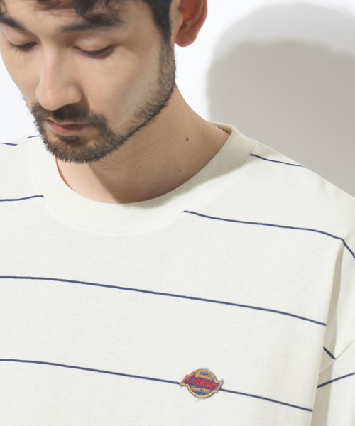 Dickies（ディッキーズ）の「【GENUINE Dickies / ジェニュインディッキーズ】綿100％ ワンポイントワッペン ボーダーTシャツ（Tシャツ/カットソー・メンズ・ブラウン系/ホワイト系・M/XL/L）」の20枚目の写真