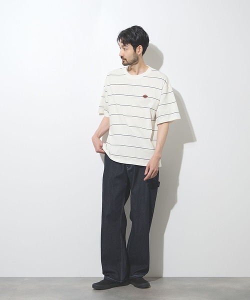 Dickies（ディッキーズ）の「【GENUINE Dickies / ジェニュインディッキーズ】綿100％ ワンポイントワッペン ボーダーTシャツ（Tシャツ/カットソー・メンズ・ブラウン系/ホワイト系・M/XL/L）」の21枚目の写真